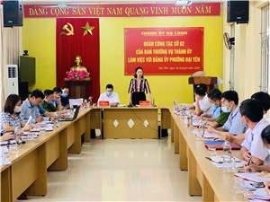 Đoàn công tác số 2 Thành ủy làm việc với Đảng uỷ Phường Đại Yên