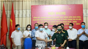 Hội nghị tổng kết và triển khai chương trình phối hợp giai đoạn 2021 - 2025 giữa BCH Quân sự thành phố với Ban Dân vận, Khối MTTQ và các tổ chức chính trị - xã hội, Hội Chữ thập đỏ thành phố