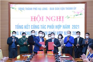 UBND tổng kết chương trình phối hợp năm 2021, ký kết chương trình phối hợp năm 2022