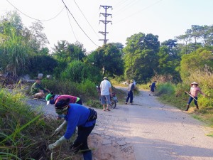 Nhân dân phường Tuần Châu ra quân vệ sinh môi trường chuẩn bị cho Ngày hội Đại đoàn kết toàn dân tộc