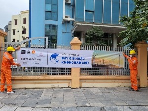 Điện lực TP Hạ Long thiết thực hưởng ứng Giờ Trái đất năm 2022