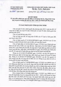 Điều chỉnh quy mô, địa điểm và số lượng dự án, công trình trong Quy hoạch sử dụng đất thời kỳ 2021-2030 của thành phố Hạ Long