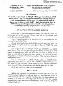 Bãi bỏ QĐ của UBND TP về việc phê duyệt Quy hoạch tổng mặt bằng, phương án kiến trúc công trình Văn phòng làm việc, dịch vụ thương mại và chung cư tại phường Bạch Đằng và phường Hồng Gai