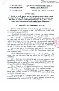 Bãi bỏ QĐ v/v phê duyệt Quy hoạch chi tiết tỷ lệ 1/500 Khu nhà ở liên kế, chung cư cao tầng tại phường Bạch Đằng, thành phố Hạ Long (Cải tạo khu chung cư 5 tầng Lán Bè, thành phố Hạ Long)