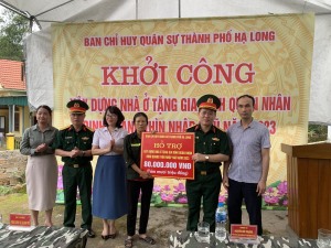 Ban CHQS Thành phố khởi công xây dựng nhà ở tặng gia đình chiến sỹ mới
