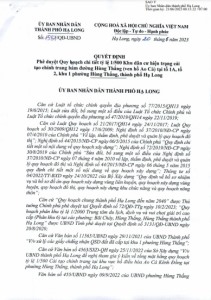 QĐ phê duyệt Quy hoạch chi tiết tỷ lệ 1/500 Khu dân cư hiện trạng cải tạo chỉnh trang bám đường Hùng Thắng (ven hồ Ao Cá) tại tổ 1A, tổ 2, khu 1 phường Hùng Thắng