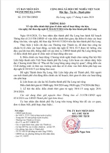 Điều chỉnh thời gian một số hoạt động văn hoá, văn nghệ, thể thao dịp lễ 30/4- 1/5